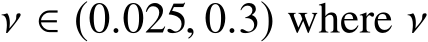 ν ∈ (0.025, 0.3) where ν