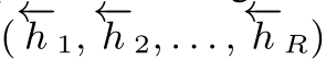(←−h 1, ←−h 2, . . . , ←−h R)