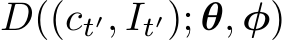 D((ct′, It′); θ, φ)