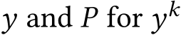  y and P for yk