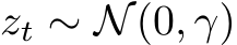  zt ∼ N(0, γ)