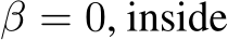  β = 0, inside