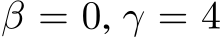 β = 0, γ = 4