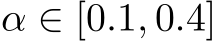  α ∈ [0.1, 0.4]