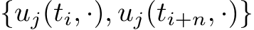  {uj(ti, ·), uj(ti+n, ·)}