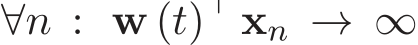  ∀n : w (t)⊤ xn → ∞