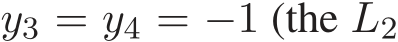  y3 = y4 = −1 (the L2