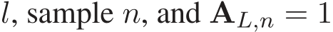  l, sample n, and AL,n = 1