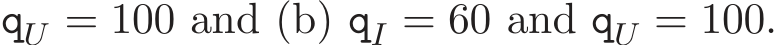  qU = 100 and (b) qI = 60 and qU = 100.