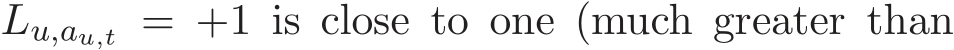  Lu,au,t = +1 is close to one (much greater than