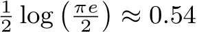 12 log� πe2�≈ 0.54