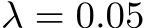  λ = 0.05