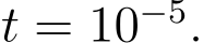 t = 10−5.