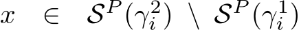  x ∈ SP (γ2i ) \ SP (γ1i )