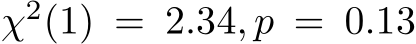 χ2(1) = 2.34, p = 0.13