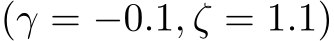 (γ = −0.1, ζ = 1.1)