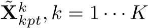 ˜Xkkpt, k = 1 · · · K