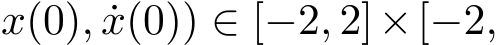 x(0), ˙x(0)) ∈ [−2, 2]×[−2,