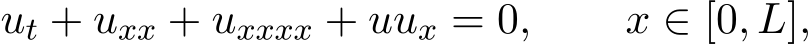 ut + uxx + uxxxx + uux = 0, x ∈ [0, L],