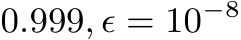 0.999, ϵ = 10−8 