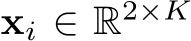  xi ∈ R2×K