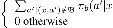 � �a′|(x,a′)/∈B πb(a′|x