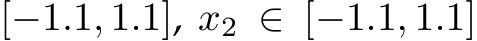 [−1.1, 1.1], x2 ∈ [−1.1, 1.1]