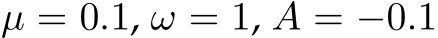  µ = 0.1, ω = 1, A = −0.1