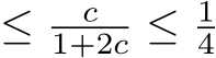  ≤ c1+2c ≤ 14