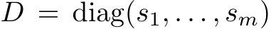  D = diag(s1, . . . , sm)