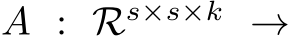  A : Rs×s×k →