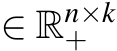  ∈ Rn×k+