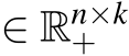  ∈ Rn×k+