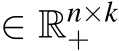  ∈ Rn×k+