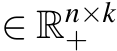  ∈ Rn×k+ 