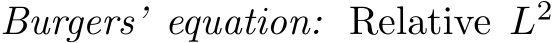  Burgers’ equation: Relative L2