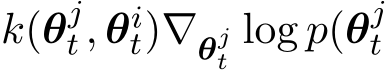 k(θjt , θit)∇θjt log p(θjt 