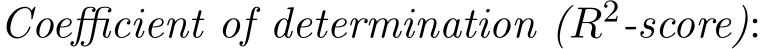 Coefficient of determination (R2-score):