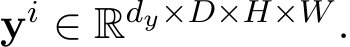  yi ∈ Rdy×D×H×W .