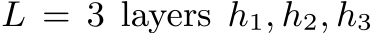  L = 3 layers h1, h2, h3