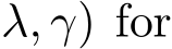 λ, γ) for