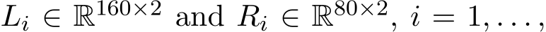  Li ∈ R160×2 and Ri ∈ R80×2, i = 1, . . . ,