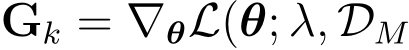  Gk = ∇θL(θ; λ, DM