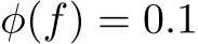  φ(f) = 0.1