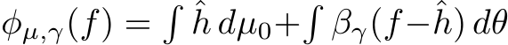  φµ,γ(f) =� ˆh dµ0+�βγ(f−ˆh) dθ