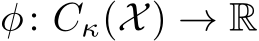  φ: Cκ(X) → R