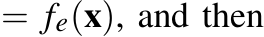  = fe(x), and then