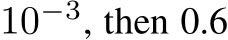 10−3, then 0.6