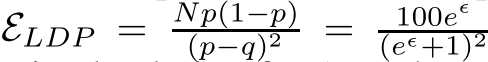  ELDP = Np(1−p)(p−q)2 = 100eǫ(eǫ+1)2