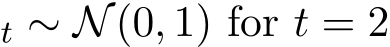 t ∼ N(0, 1) for t = 2